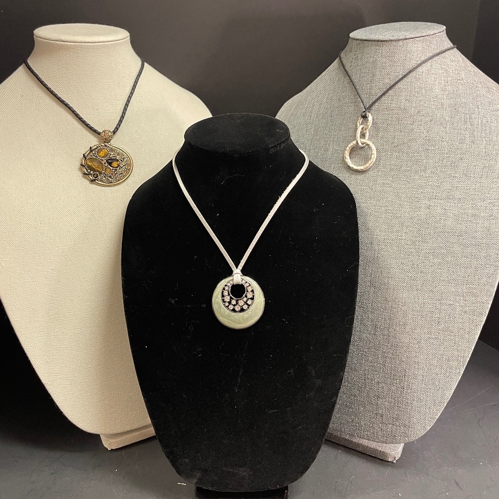 3 Signed Lia Sophia Vintage Pendant Necklaces